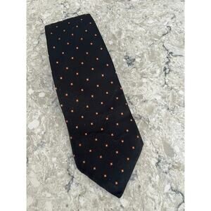 Luigi Borrelli Napoli Men’s Silk Neck Tie Made in Italy Black and Orange JP